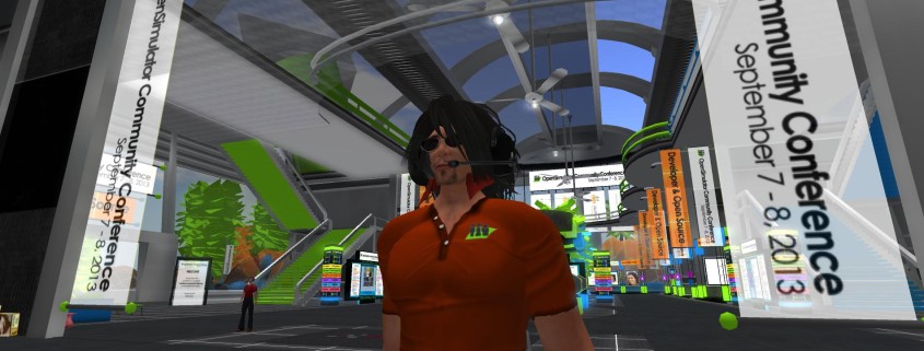 Nebadon Izumi wearing a volunteer tshirt from OSCC13